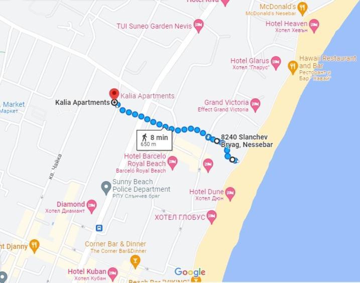 Kalia Apartment Sunny Beach 2-Zimmer+Balkon Top Экстерьер фото